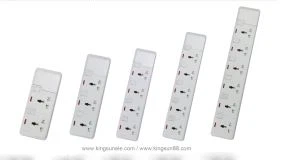 Forlengelsesstikkontakt 4-veis nylonposeemballasje til hjemmebruk